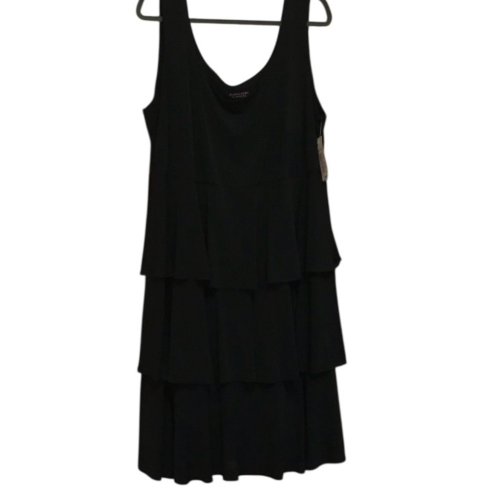Robbie Bee Black Tiered Ruffled Mini Sundress plus size 20 new with tag